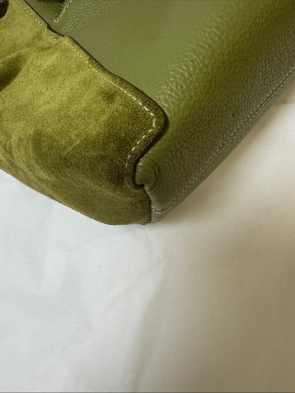 Coach Kasey Olive Green Leather & Suede Two-way Crossbody with gunmetal hardware - Picture 5 of 17